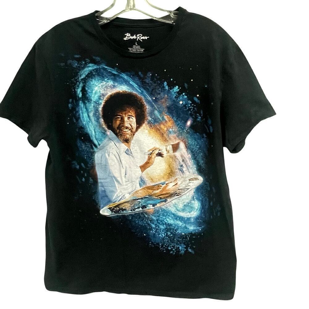 Bob Ross Size Large Graphic Print Tee Short Sleeve Galaxy